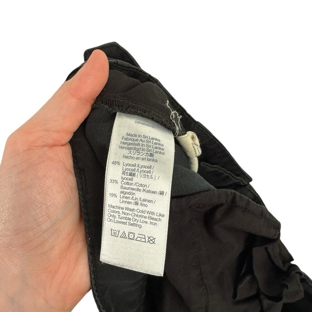 Madewell Harlow Wide Leg Pant Drapey Twill True Black Lyocell Linen Womens 8 - Picture 7 of 8